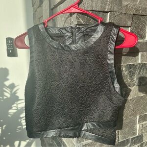 Guess Black Floral Crop Top